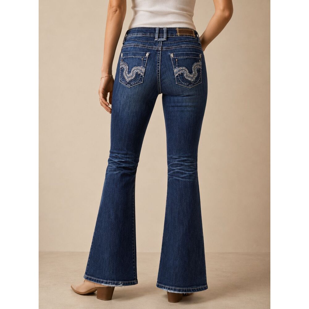 Vintage Y2K Hydraulic Juniors Size 3/4 Bootcut Flare Jeans Dark Wash